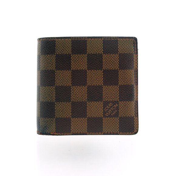 LOUIS VUITTON Marco Damier Ebene Canvas Leather Bifold Mens Wallet Spain - Picture 1 of 10